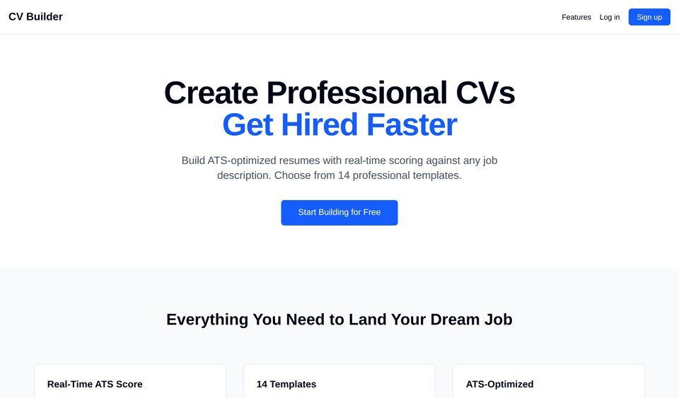 CV Builder screenshot